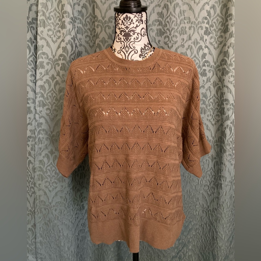 Jones New York | NWT Women’s Dolman Sleeve Pointelle Pullover Sweater Blouse - Picture 2 of 8